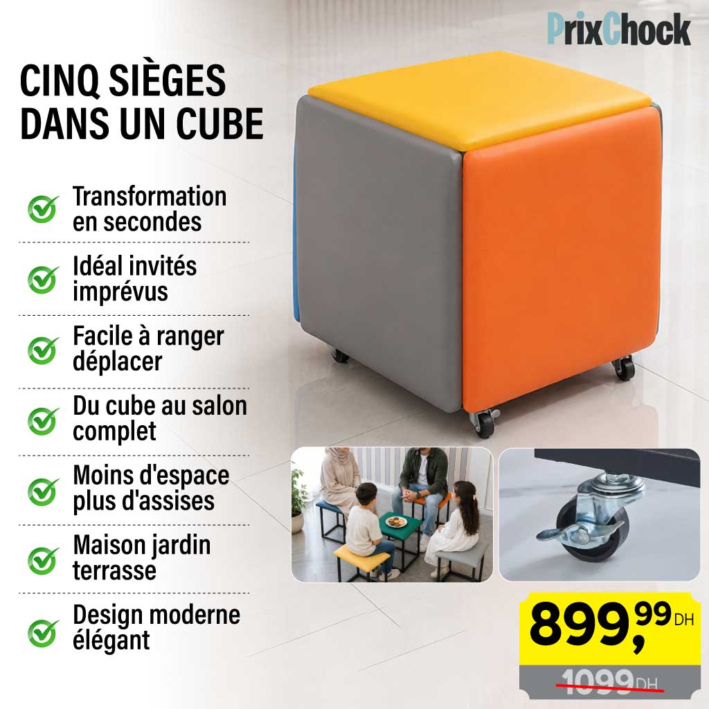 Pouf Cube Gigogne 5 en 1