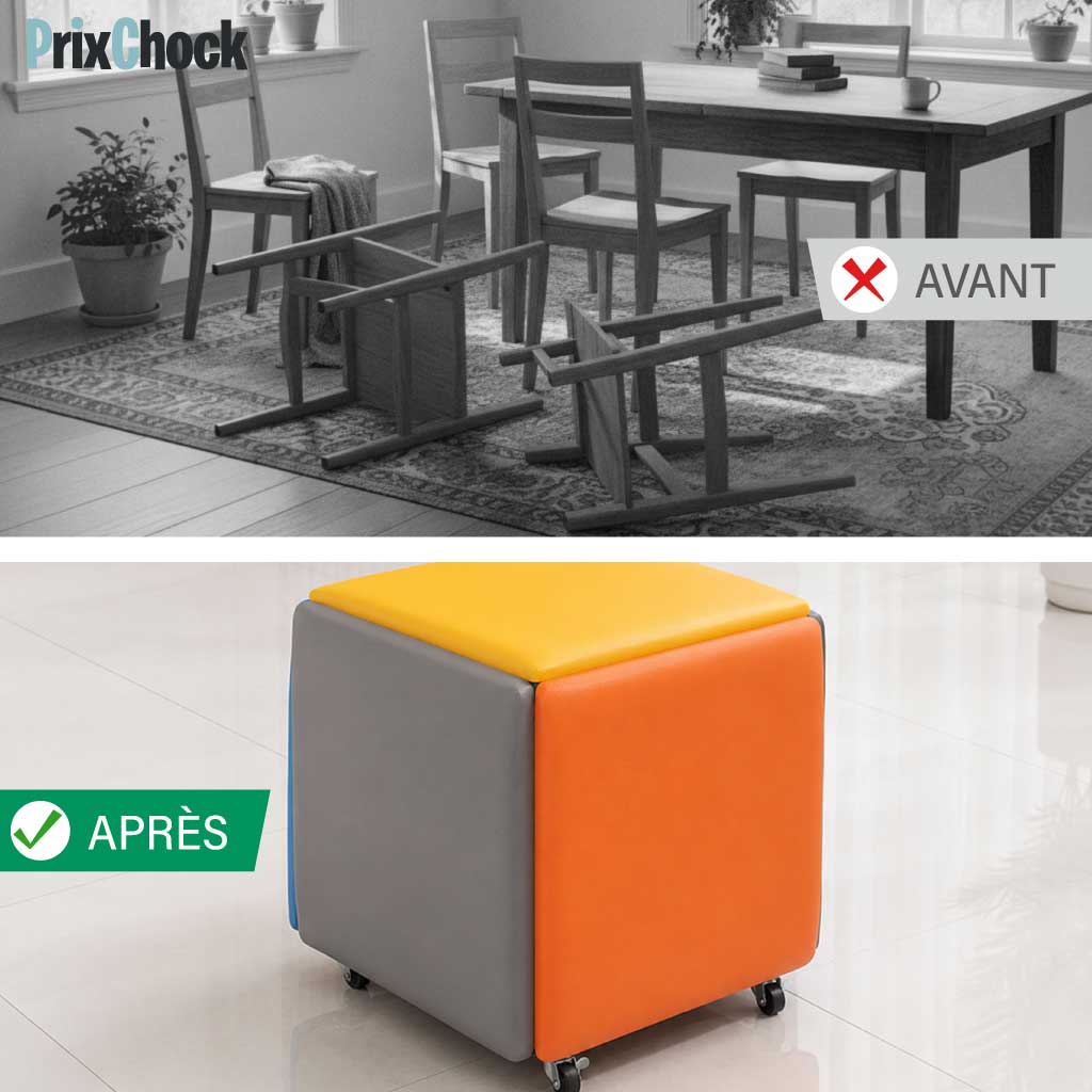 Pouf Cube Gigogne 5 en 1