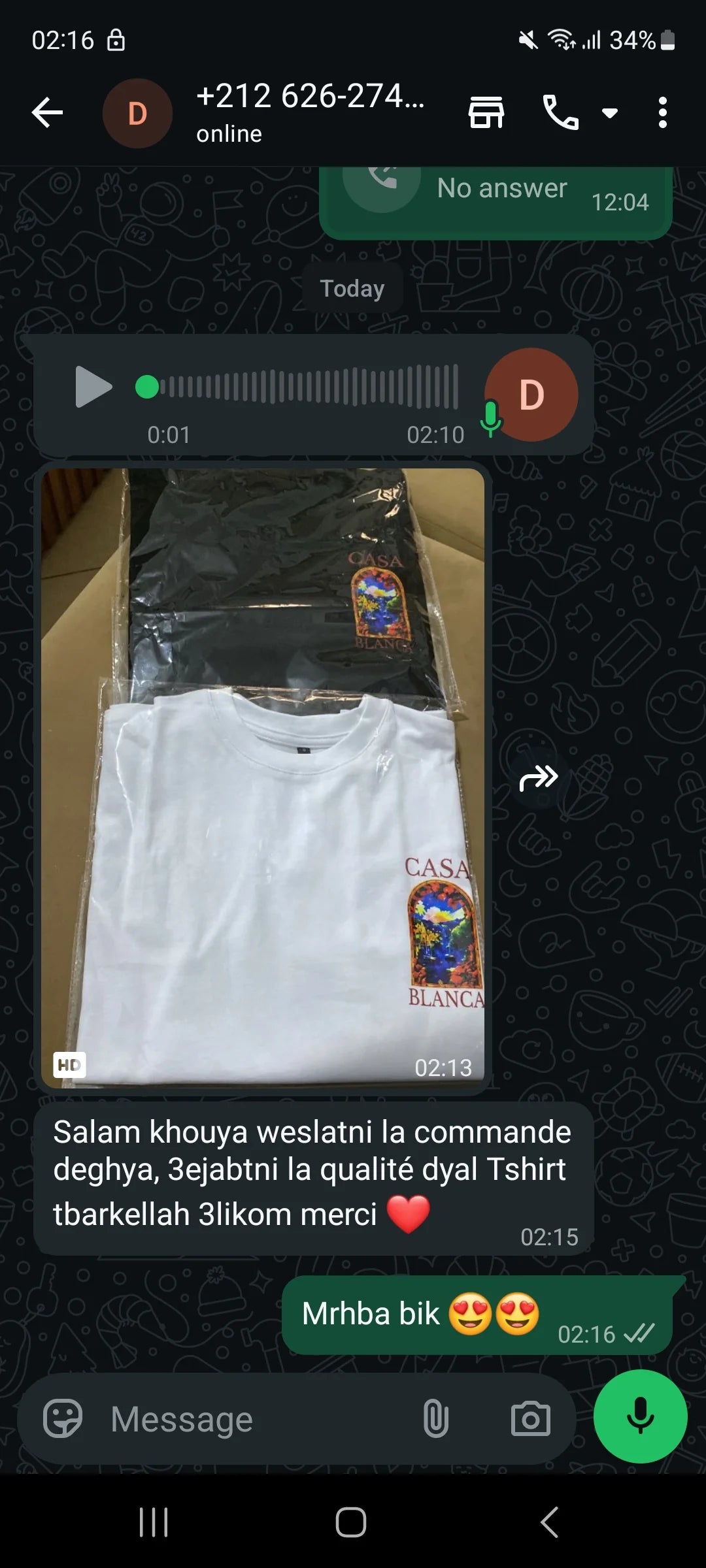 Pack 2 T-Shirts Casablanca – Noir & Blanc